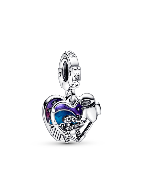 Charm Plata Disney Pixar Wall-E y Eva brilla en la Oscuridad-0