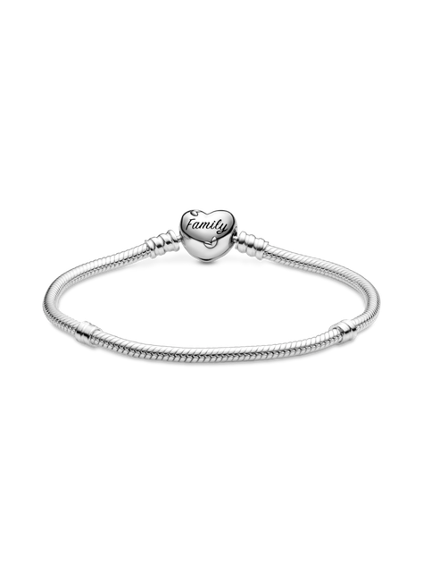 Brazalete en Plata con Cierre de Arbol Familiar en Corazon -1