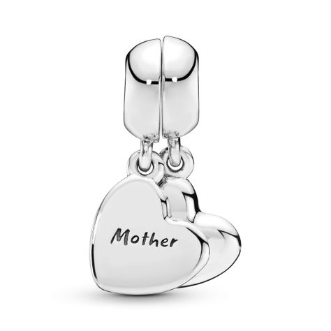 Charm Colgante Corazón Dividido Madre E Hijo Sin piedra Talla única-0