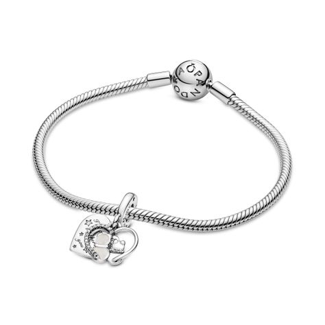 Charm Colgante Gatos y Corazones Zirconia cúbica Talla única-1