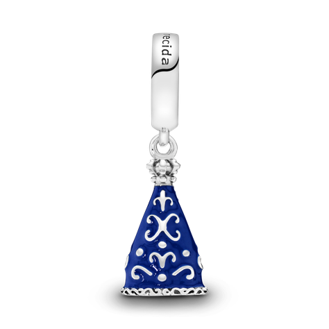 Dije en Plata  Nossa Senhora Aparecida Esmalte Azul-1