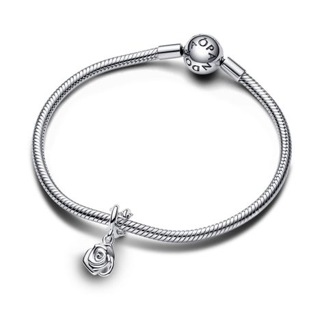 Charm Colgante en plata Rosa Floreciente-1