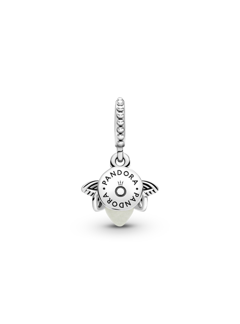 Charm Plata Luciérnaga que Brilla en la Oscuridad Cristal Verde -2