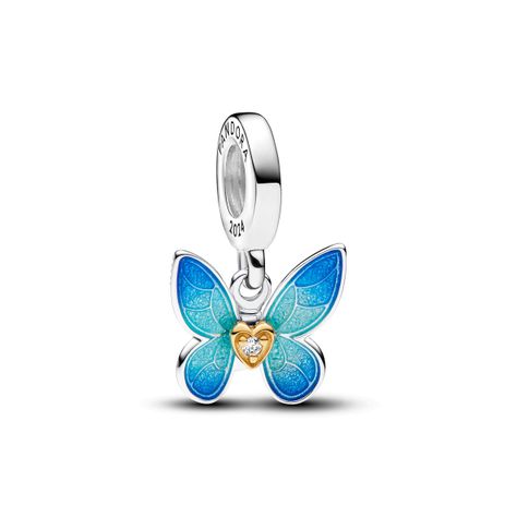 Dije Colgante Pandora Oro 14k y Plata Mariposa Club 2024 -0