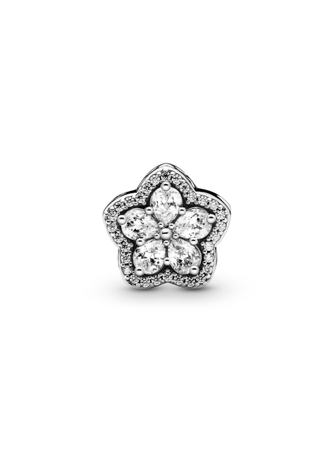 Charm en Plata Brillante Copo de Nieve en Pavé -0