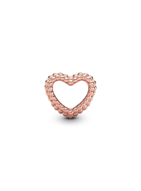 Charm Corazón Abierto con Cuentas Recubrimiento en Oro Rosa-0