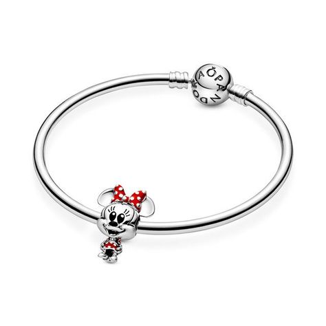 Charm en Plata Disney Minnie Mouse Vestido y Moño de lunares -1