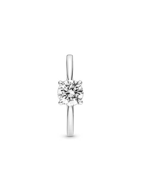 Anillo en Plata Solitario Brillante Circonia Cúbica Clara-1