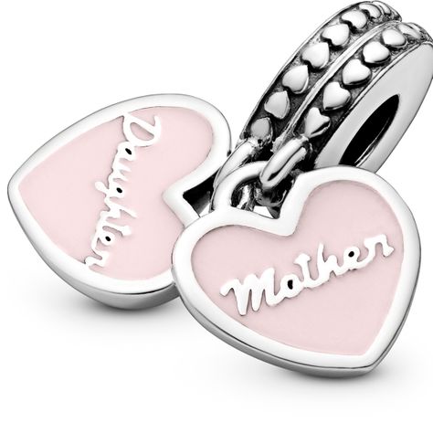 Dije en Plata Corazon Mama e Hija y Esmalte Rosa Suave-1