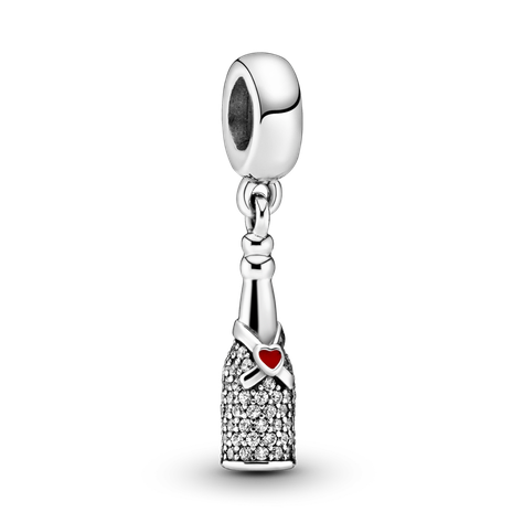 Charm Colgante en Plata Tiempo de Celebración y Esmalte Rojo-0