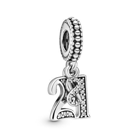 Charm Colgante Celebración de 21 Años Zirconia cúbica Talla única-0