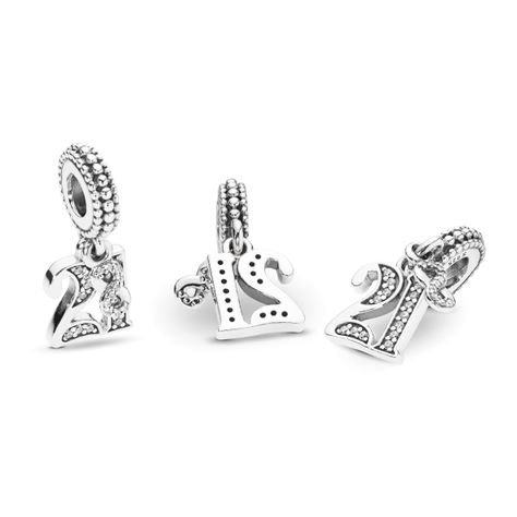 Charm Colgante Celebración de 21 Años Zirconia cúbica Talla única-1