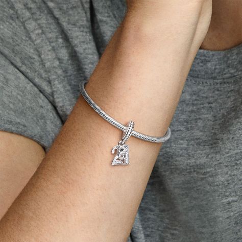 Charm Colgante Celebración de 21 Años Zirconia cúbica Talla única-2