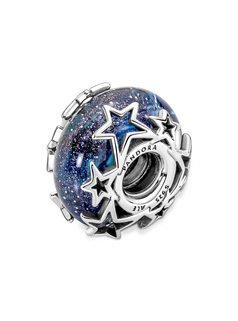 Charm Cristal de Murano en Plata Galaxia & Estrella-1