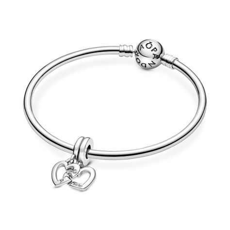 Dije Colgante en Plata Corazones Hermanas Unidos y Separados -1