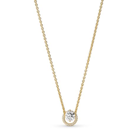 Collar Colgante Halo Redondo Brillante-0