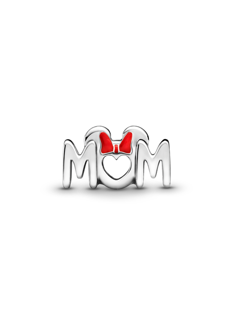 Charm Plata Mom y Lazo de Minnie Mouse Color rojo-0