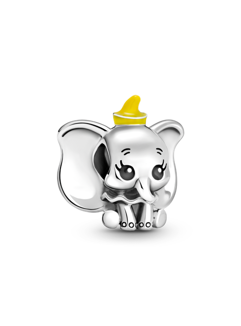 Charm en Plata Disney Dumbo Esmaltes Negro y Amarillo Claro-0