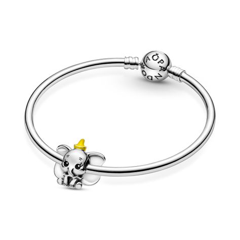 Charm en Plata Disney Dumbo Esmaltes Negro y Amarillo Claro-1