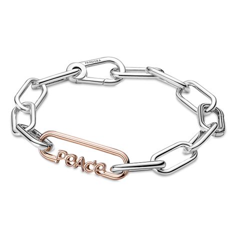 Charm Eslabón Con La Palabra Paz en Rose Pandora Me-1