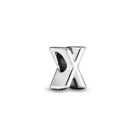 Charm en Plata Letra X -0