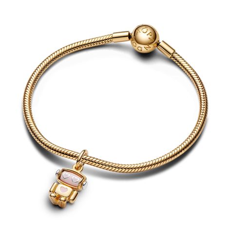 Charm Colgante Cara Robot Giratoria-2