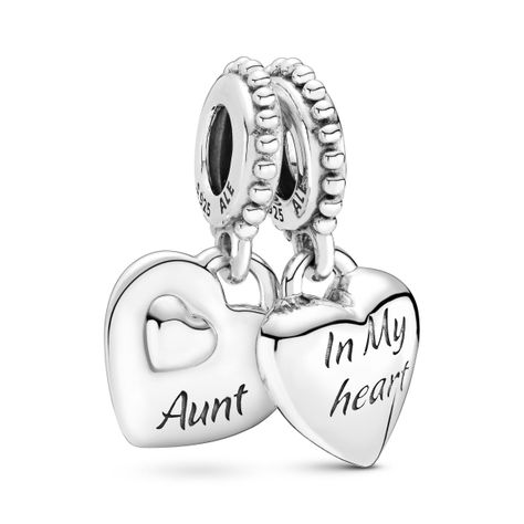 Charm Colgante Tía y Sobrina con Corazón Dividido Sin piedra Talla única-0