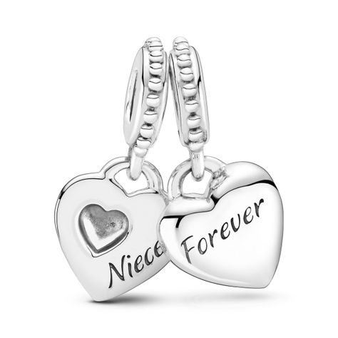 Charm Colgante Tía y Sobrina con Corazón Dividido Sin piedra Talla única-1