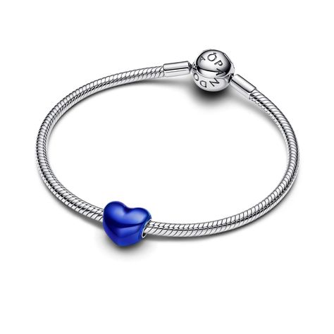 Charm Corazón Metálico Azul-1