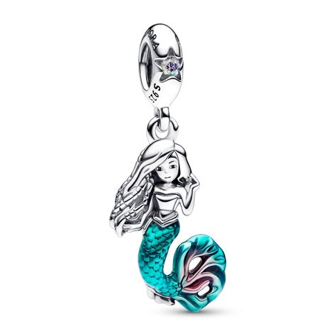 Charm en Plata Disney La Sirenita Ariel Circonia-0
