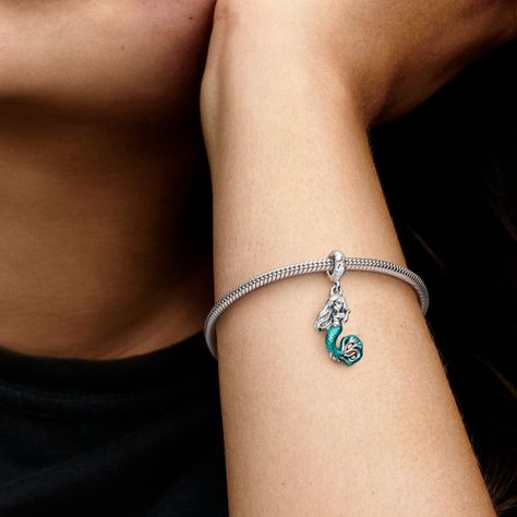 Charm en Plata Disney La Sirenita Ariel Circonia-3