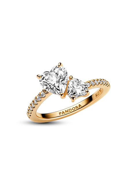 Anillo  en Shine Doble Corazon Brillante -1