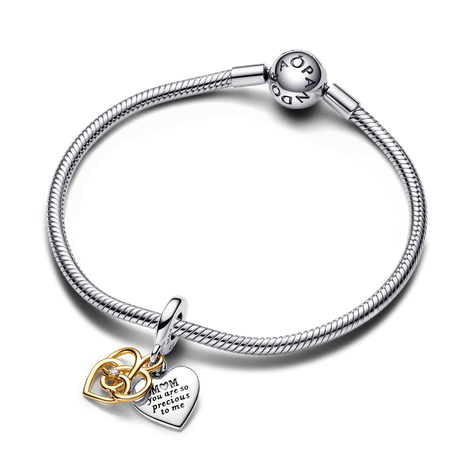 Dije Doble Colgante en Plata y Shine Grabado Mama Diamante-1
