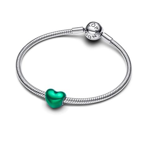 Charm Corazón Metálico Verde-1