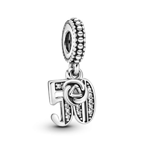 Charm Colgante Celebración de 50 Años Zirconia cúbica Talla única-0