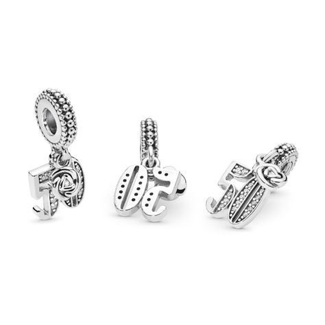 Charm Colgante Celebración de 50 Años Zirconia cúbica Talla única-1