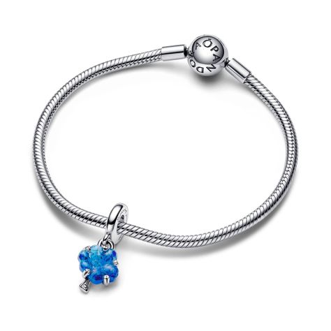 Charm colgante Árbol de familia de cristal Murano azul-1