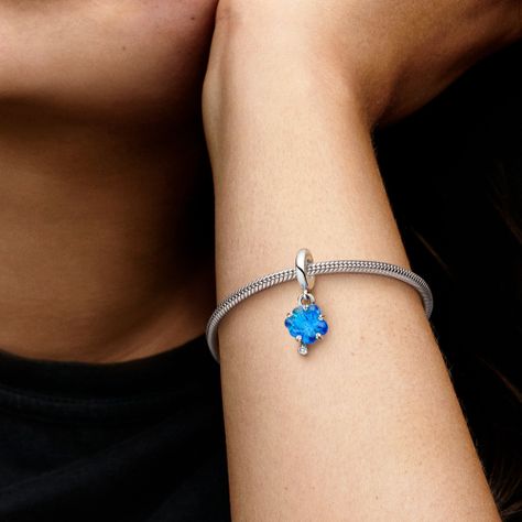 Charm colgante Árbol de familia de cristal Murano azul-2