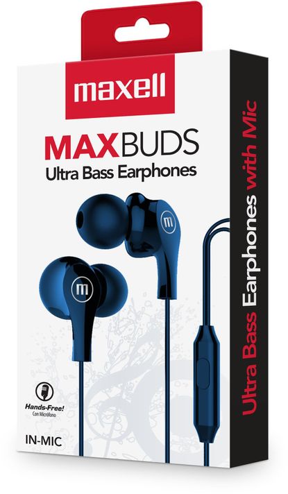 Audífonos Maxell In Ear Estéreo Con Microfono Azul-2