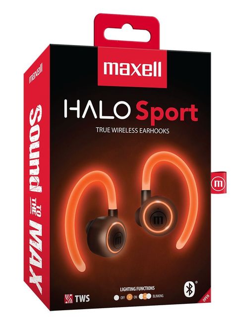 Audífonos Deportivos Inalámbricos Maxell Bluetooth Tws Halo con Iluminación-1