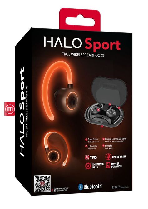 Audífonos Deportivos Inalámbricos Maxell Bluetooth Tws Halo con Iluminación-2