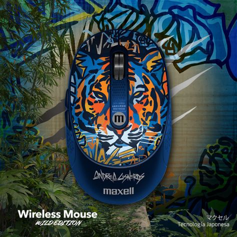 Mouse Inalámbrico Maxell Diseño Wild 4000dpi Usb/usb-c Tigre-5