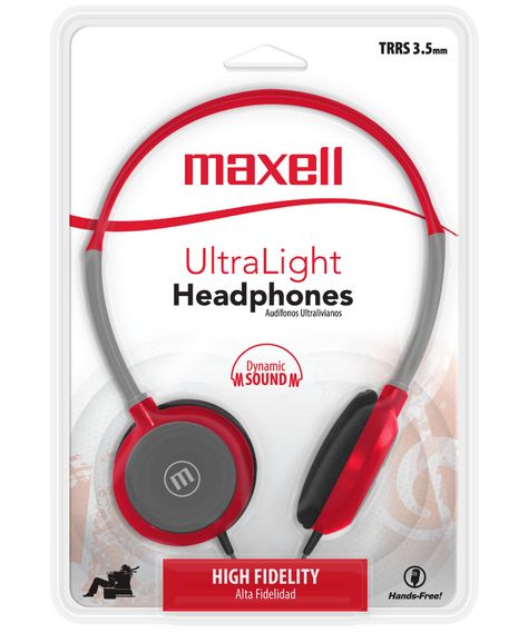 Audífonos Maxell HP-200 Ultra Livianos Rojo-1