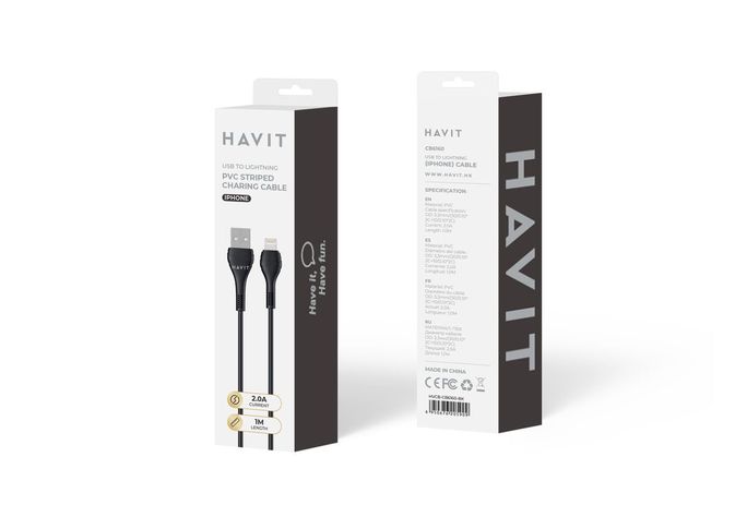 Cable de Carga/datos Havit Usb a Lightning 1 Metro 2.0A Cb6160-3