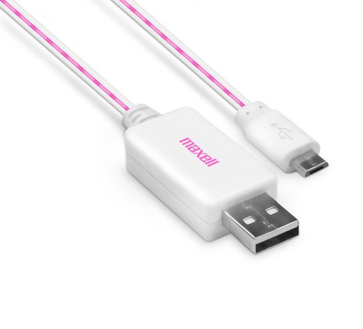 Cable Maxell Iluminado 90cm Microusb Blanco-0