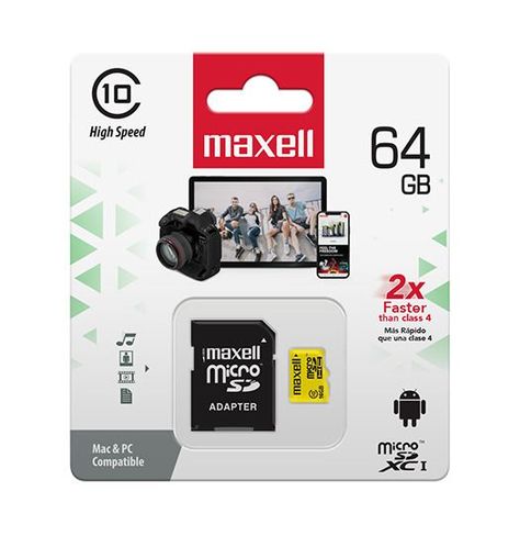 Tarjeta Micro SD Maxell 64GB CLASE 10-2