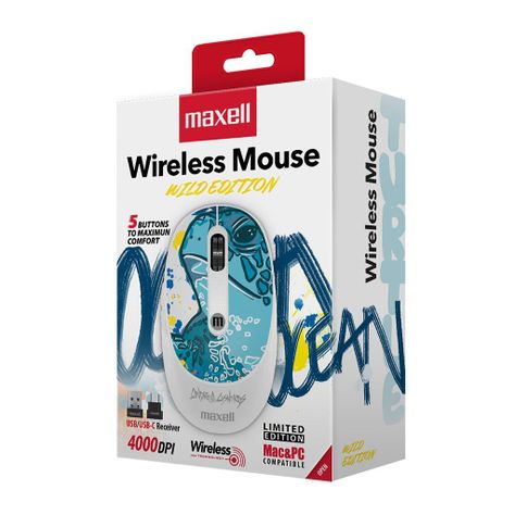 Mouse Inalámbrico Maxell Diseño Wild 4000dpi Usb/usb-c Tortuga-3