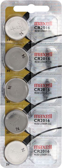 Pack 5 Pilas CR2016 3v Maxell Tipo Boton Original-0
