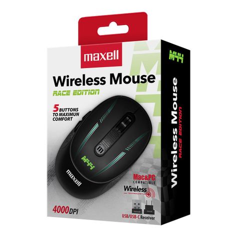 Mouse Inalámbrico Maxell Diseño Race 4000dpi Usb/usb-c M44-2