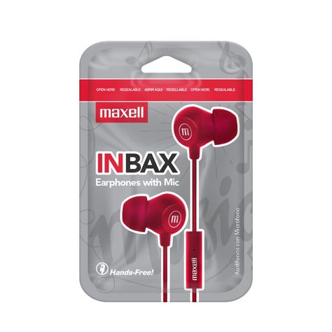 Audífonos Maxell IN-BAX Con Micrófono In Ear 3.5mm Rojo-1